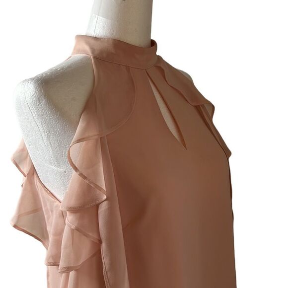 Bcbgeneration light pink blush sleeveless dress choker  + keyhole neck SZ XS - Picture 7 of 13